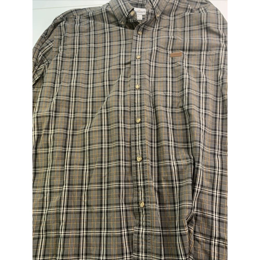 Carhartt Button Down Shirt Mens XL Long Sleeve Plaid